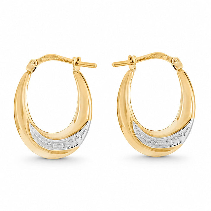 Together Silver &amp; 9K Bonded Gold Creole Hoop Earrings 8613741 1