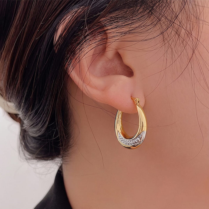 Together Silver &amp; 9K Bonded Gold Creole Hoop Earrings 8613741 2