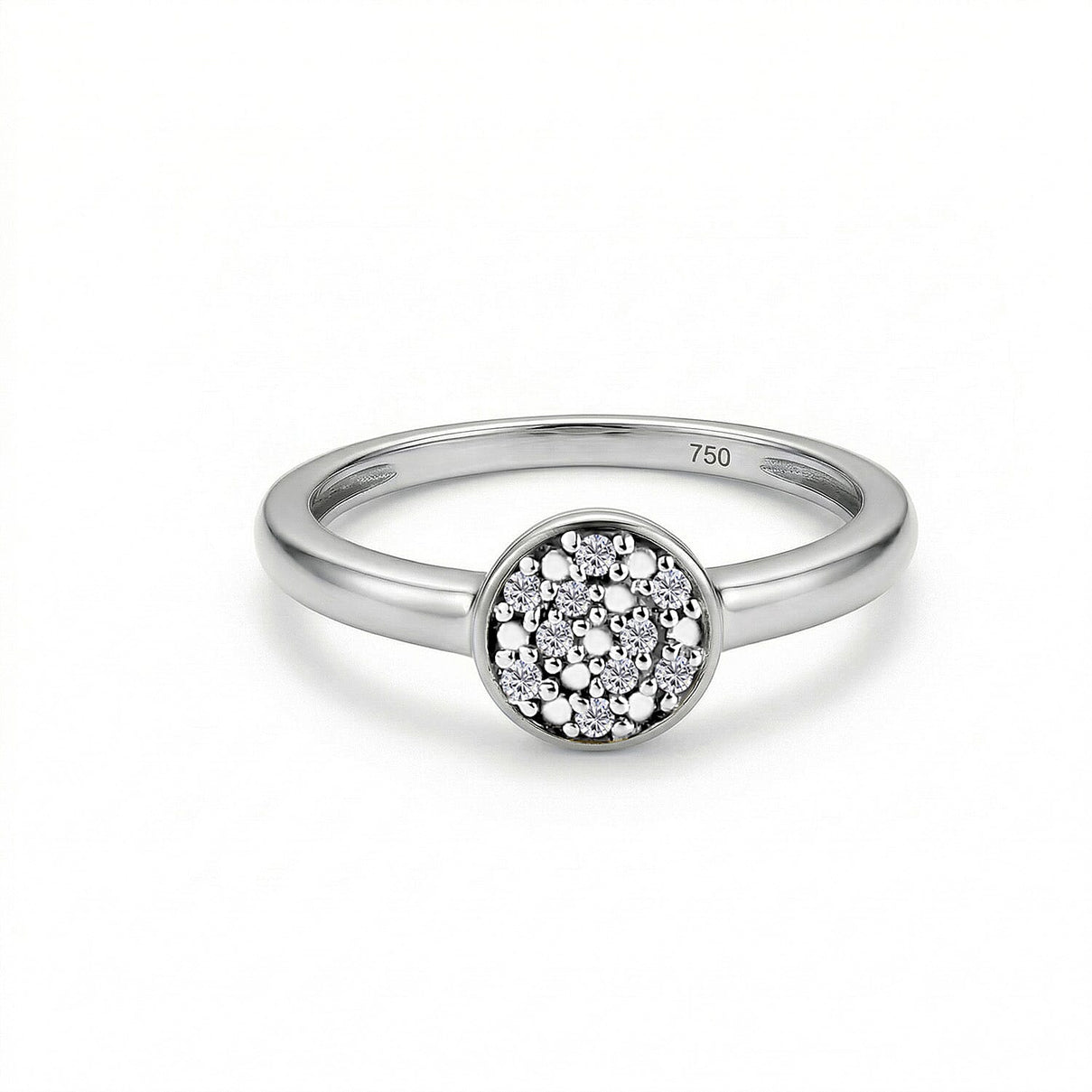 Diamond Ring in Platinum Overlay Sterling Silver V32513381 0