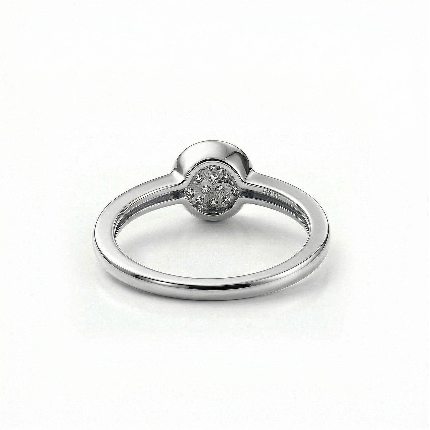 Diamond Ring in Platinum Overlay Sterling Silver V32513381 7