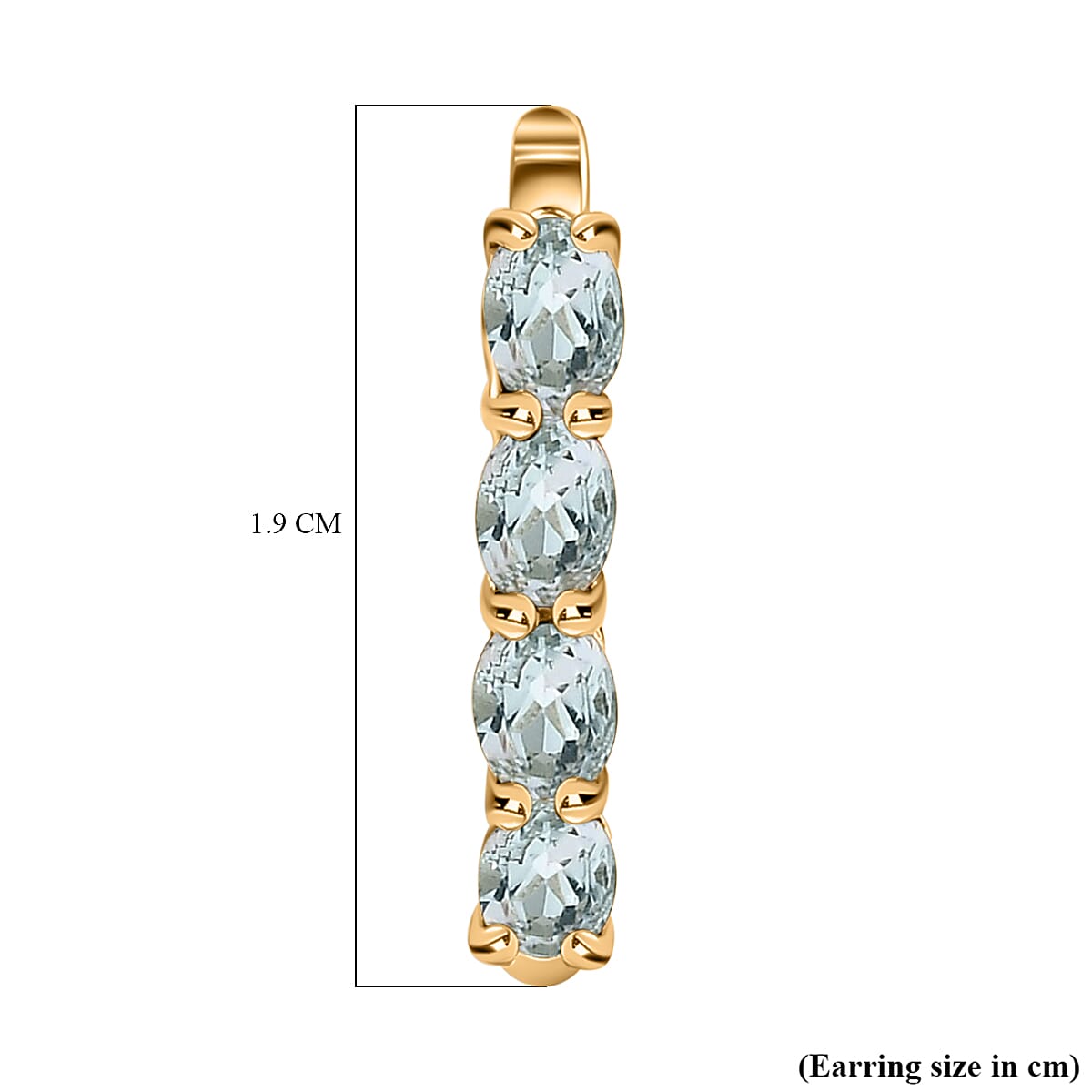 Aquamarine March Birthstone Hoop Earrings in Sterling Silver with 18K Vermeil Yellow Gold 8745807 8