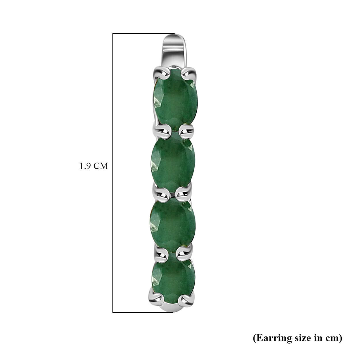 Emerald May Birthstone Hoop Earrings in Sterling Silver with Platinum Plated 8753266 8