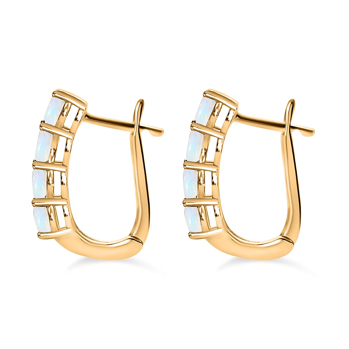 Moonstone June Birthstone Hoop Earrings in Sterling Silver with 18K Vermeil Yellow Gold 8758477 7