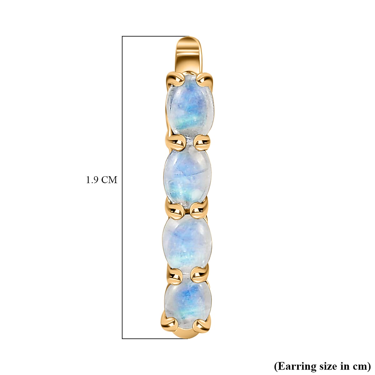 Moonstone June Birthstone Hoop Earrings in Sterling Silver with 18K Vermeil Yellow Gold 8758477 8