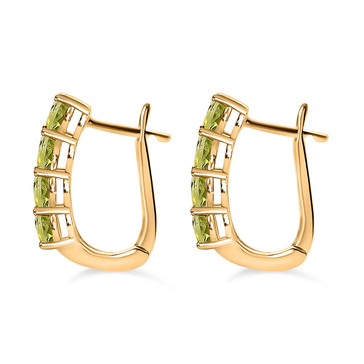 Peridot August Birthstone Hoop Earrings in Sterling Silver with 18K Vermeil Yellow Gold 8763017 7
