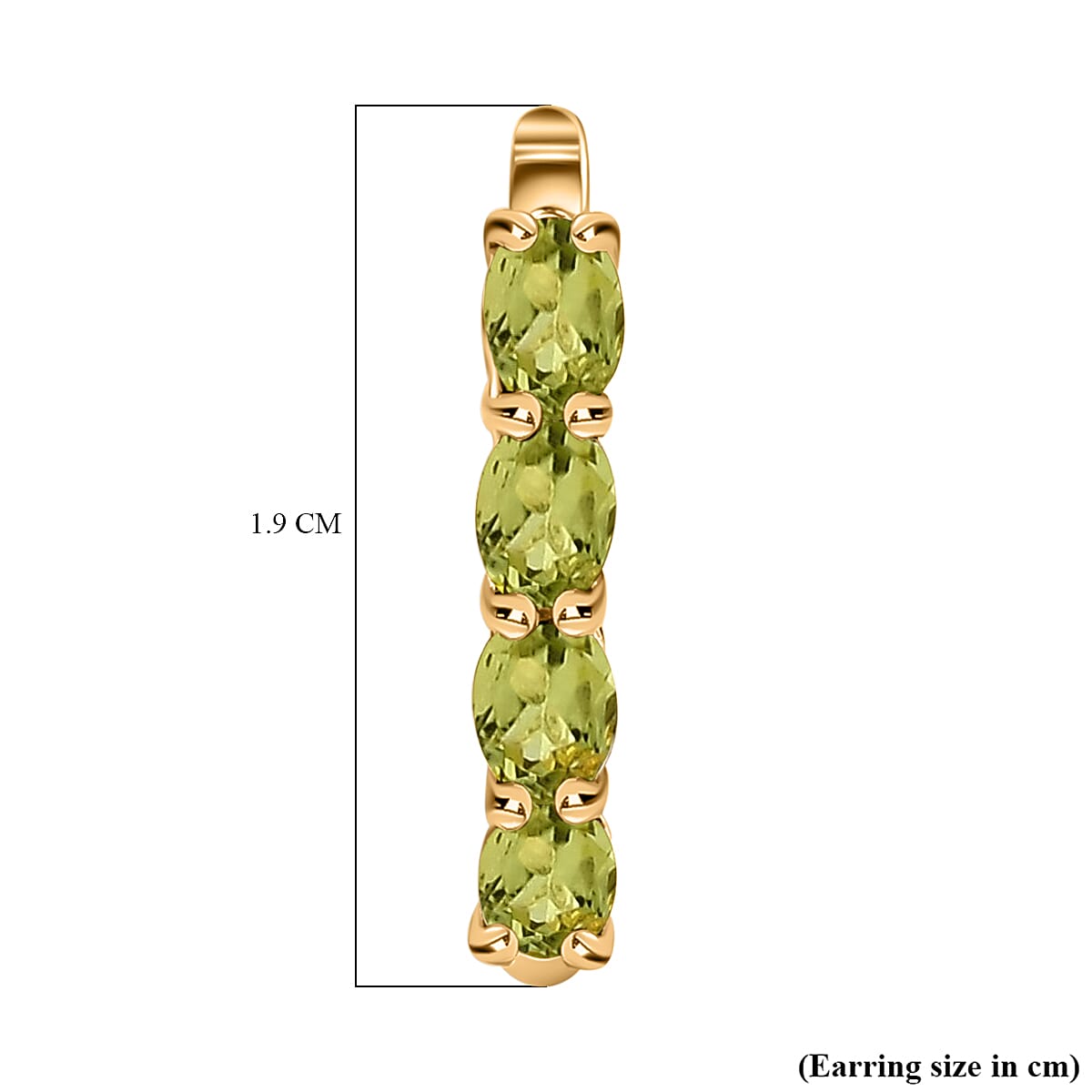 Peridot August Birthstone Hoop Earrings in Sterling Silver with 18K Vermeil Yellow Gold 8763017 8