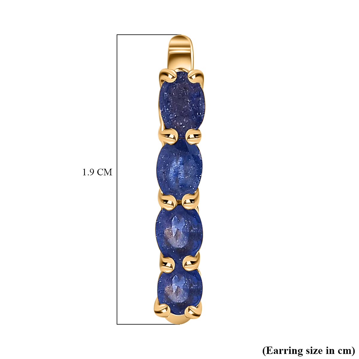 Sapphire September Birthstone Hoop Earrings in Sterling Silver with 18K Vermeil Yellow Gold 8765114 8