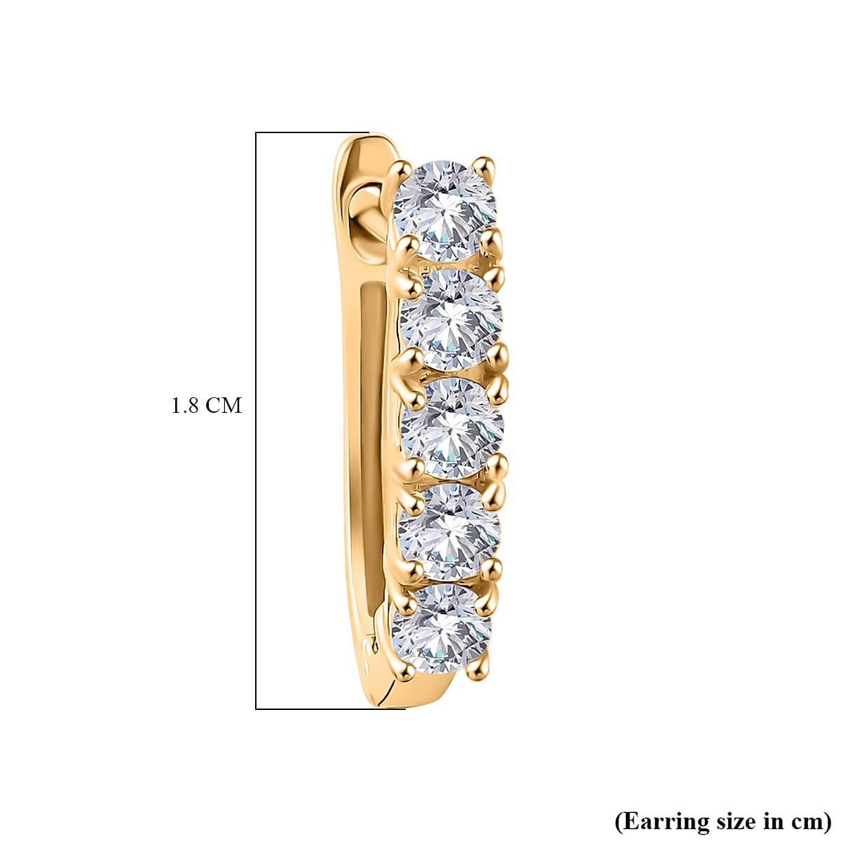 Moissanite April Birthstone Hoop Earrings in Sterling Silver with 18K Vermeil Yellow Gold 8857928 5