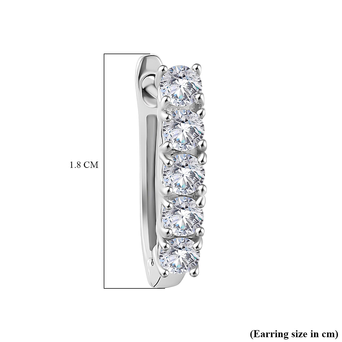 Moissanite April Birthstone Hoop Earrings in Sterling Silver with Platinum Plated 8857929 5
