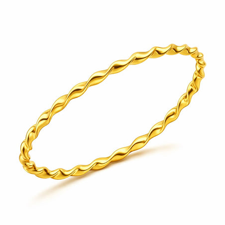 9K Yellow Gold Supreme Finish 8mm Round Twist Bangle 8894700 1