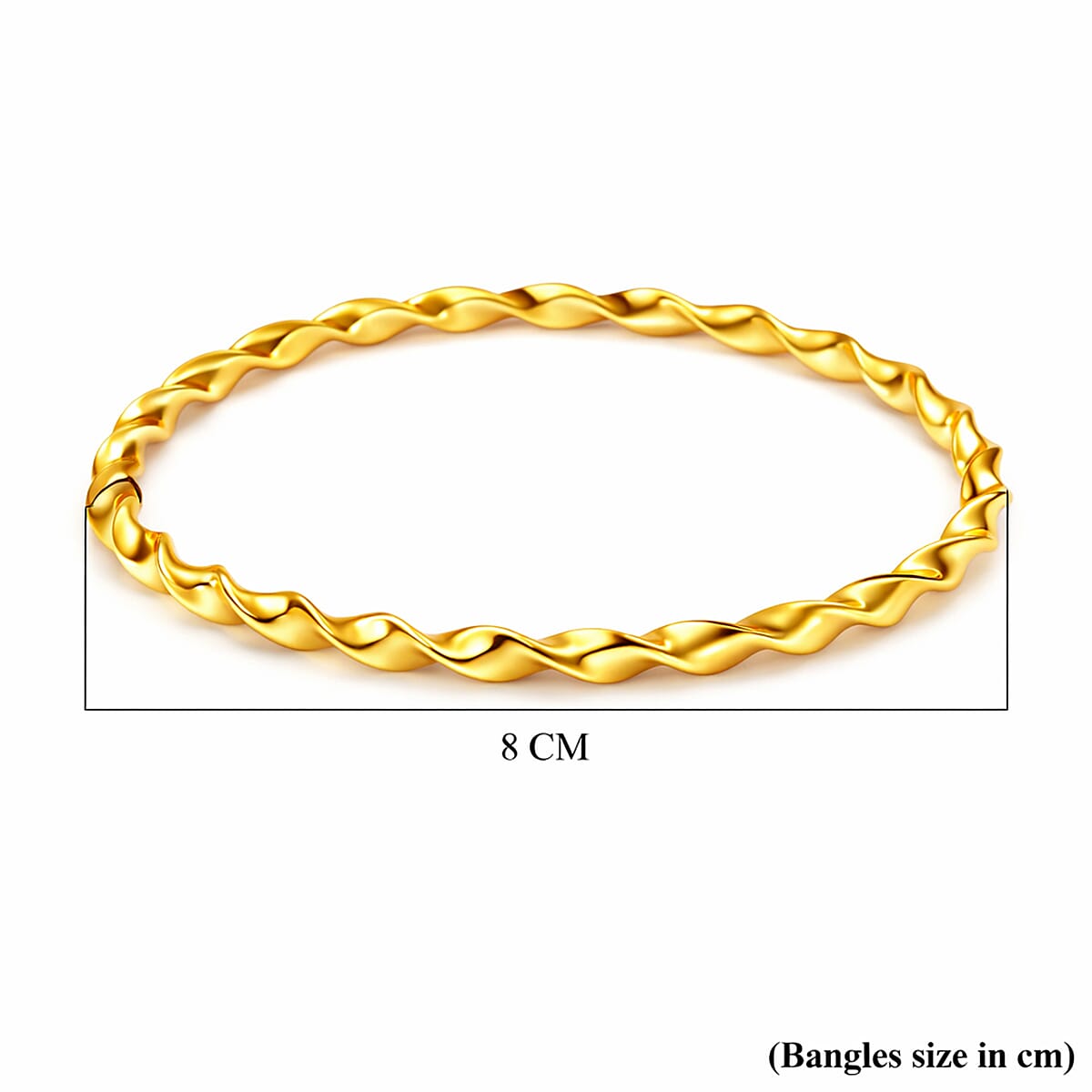 9K Yellow Gold Supreme Finish 8mm Round Twist Bangle 8894700 7