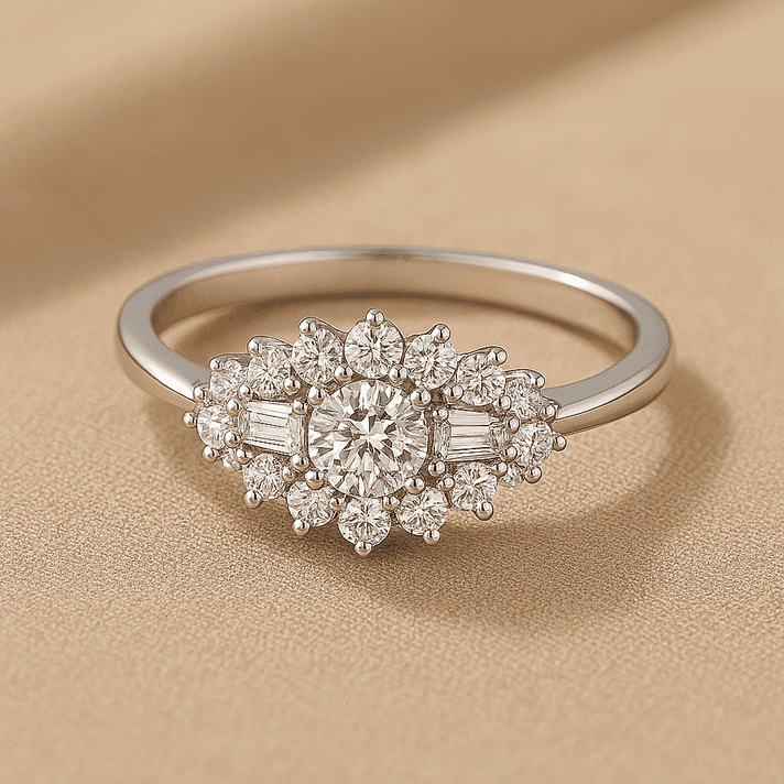 Moissanite Boat Ring in Sterling Silver with Platinum Plating 8899555 2