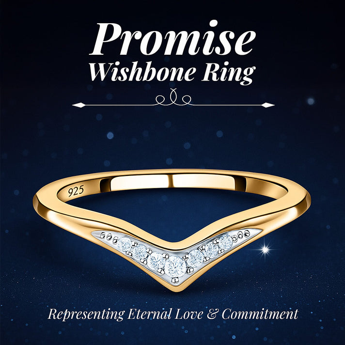Diamond Wishbone Ring in Sterling Silver with 18K Vermeil Yellow Gold 8943826 2