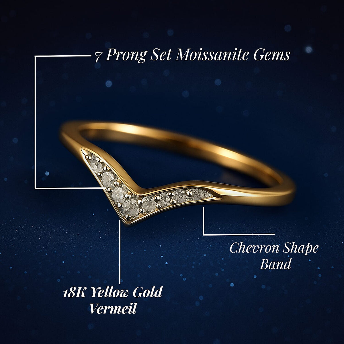 Diamond Wishbone Ring in Sterling Silver with 18K Vermeil Yellow Gold 8943826 3