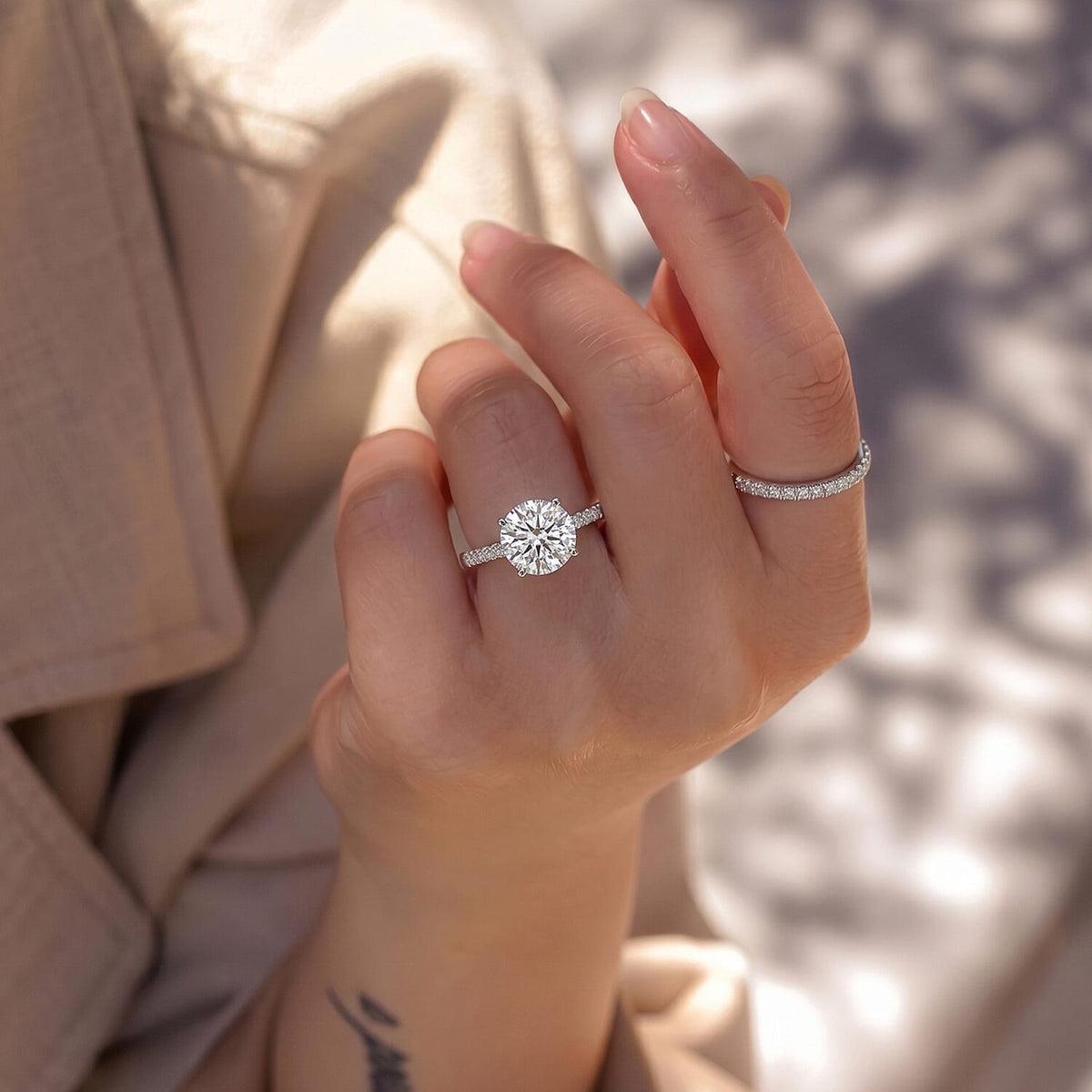 9K White Gold Moissanite Solitaire Ring 1.6 Ct. 8964242 5
