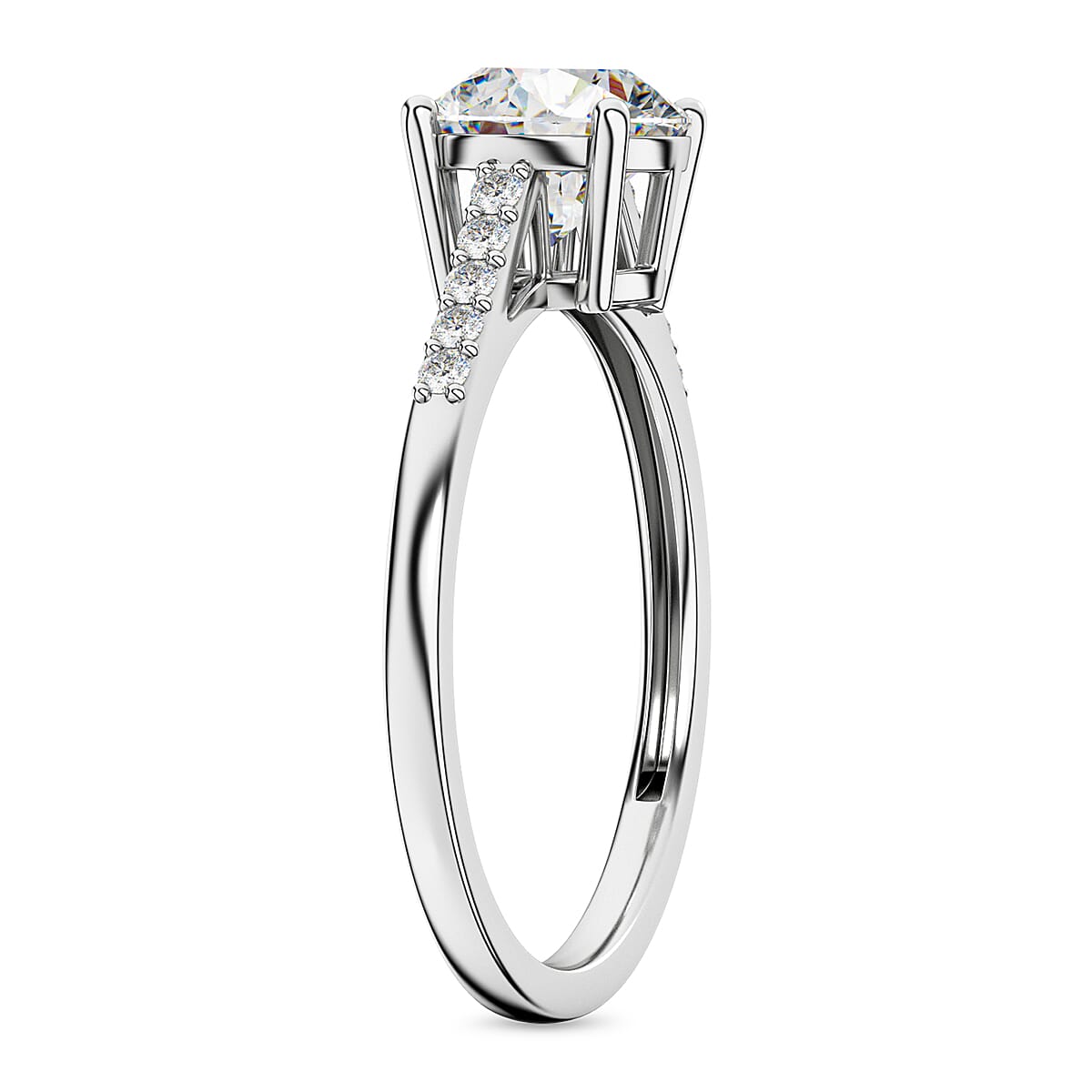 9K White Gold Moissanite Solitaire Ring 1.6 Ct. 8964242 6