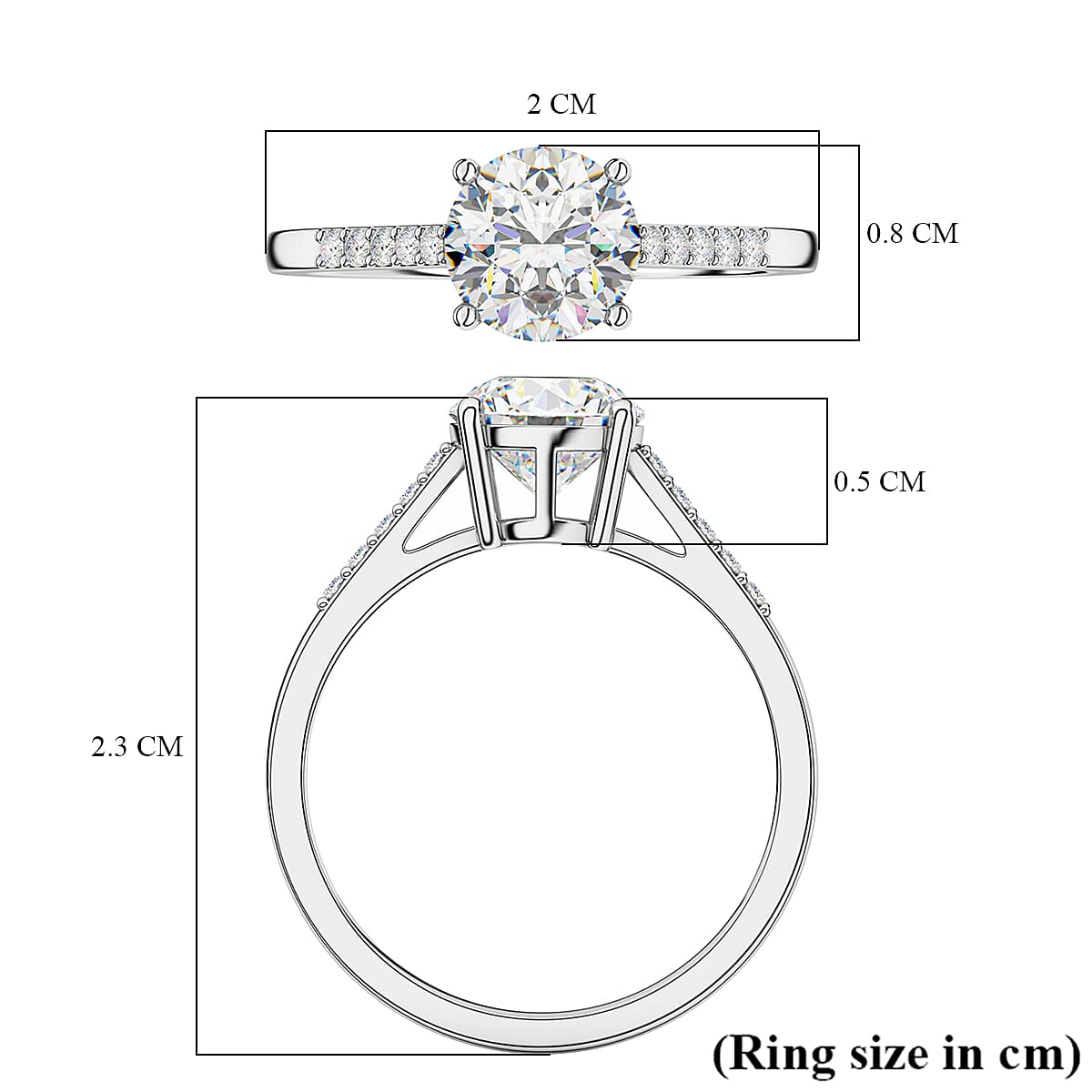 9K White Gold Moissanite Solitaire Ring 1.6 Ct. 8964242 8