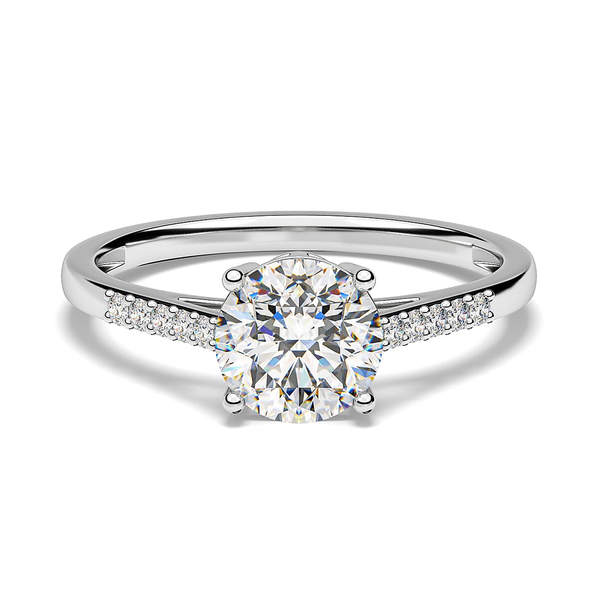 9K White Gold Moissanite Solitaire Ring 1.6 Ct. V32757768 0