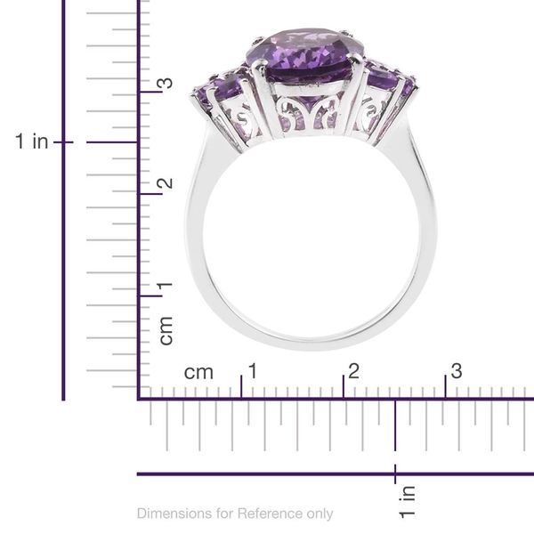 Amethyst (Ovl 4.25 Ct) Ring in Platinum Overlay Sterling Silver 4.750 Ct.
