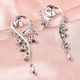 LucyQ Drip Collection - 2 in 1 Rhodium Overlay Sterling Silver Earrings (with Push Back)