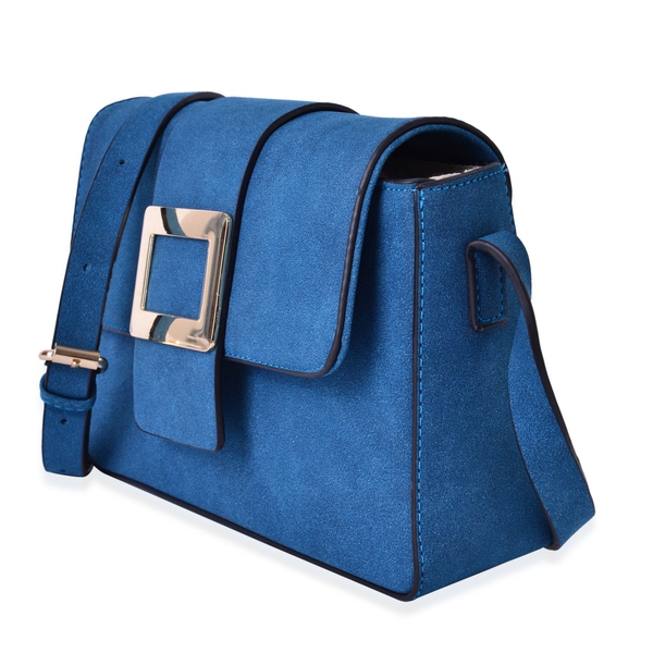 Deep Blue Crossbody Bag with Adjustable Shoulder Strap (Size 24x17.5x7 Cm)