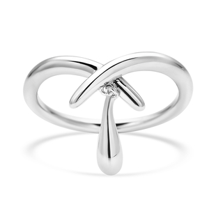 LucyQ Kiss Collection - Rhodium Overlay Sterling Silver Ring