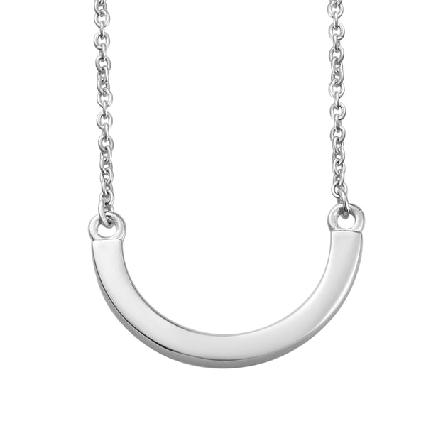 Platinum Overlay Sterling Silver Necklace (Size 18)