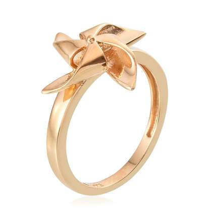 14K Gold Overlay Sterling Silver Origami Windmill Ring, Silver wt 2.97 ...