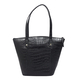 Super Find - ASSOTS LONDON Melanie 100% Genuine Leather Croc Pattern Tote Bag with Handle Drop (Size 29x23x13 Cm) - Black