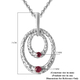 RACHEL GALLEY Allegro Collection - African Ruby (FF) Pendant with Chain (Size 18/20/24) in Rhodium Overlay Sterling Silver, Silver wt. 10.57 Gms