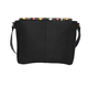 100% Genuine Leather Black Crossbody Bag with Multi Colour Embellishments (28x25x6cm)