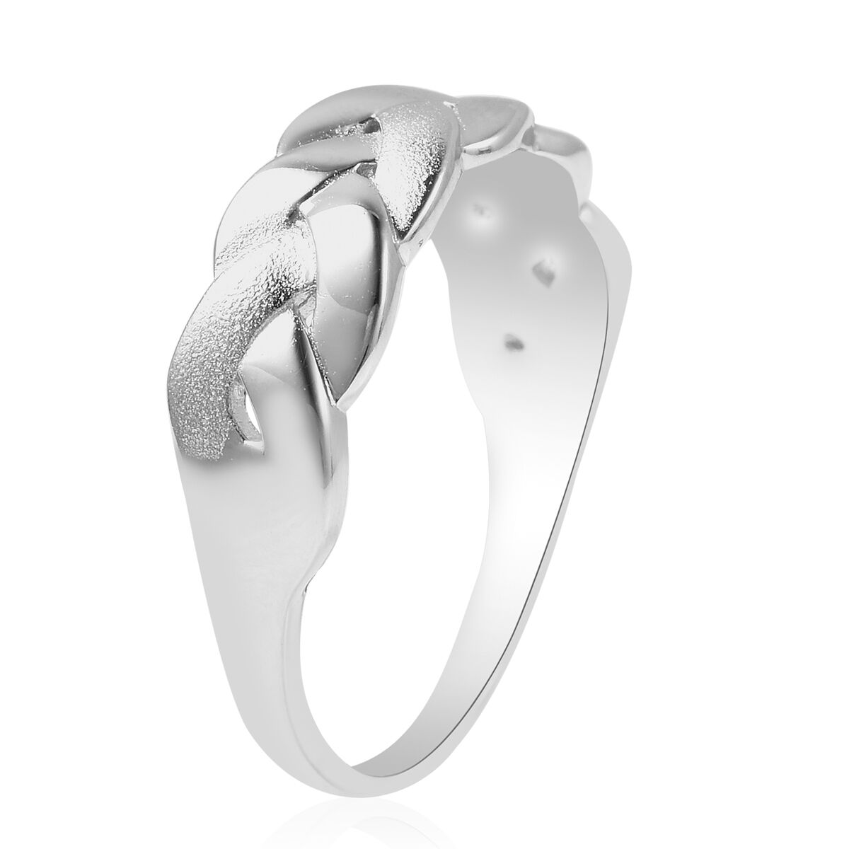 RACHEL GALLEY Sandblast Collection - Rhodium Overlay Sterling Silver Braid Design Ring