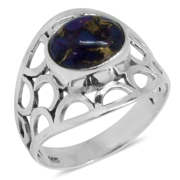 Royal Bali Collection Mojave Purple Turquoise (Ovl) Ring in Sterling Silver 2.735 Ct.