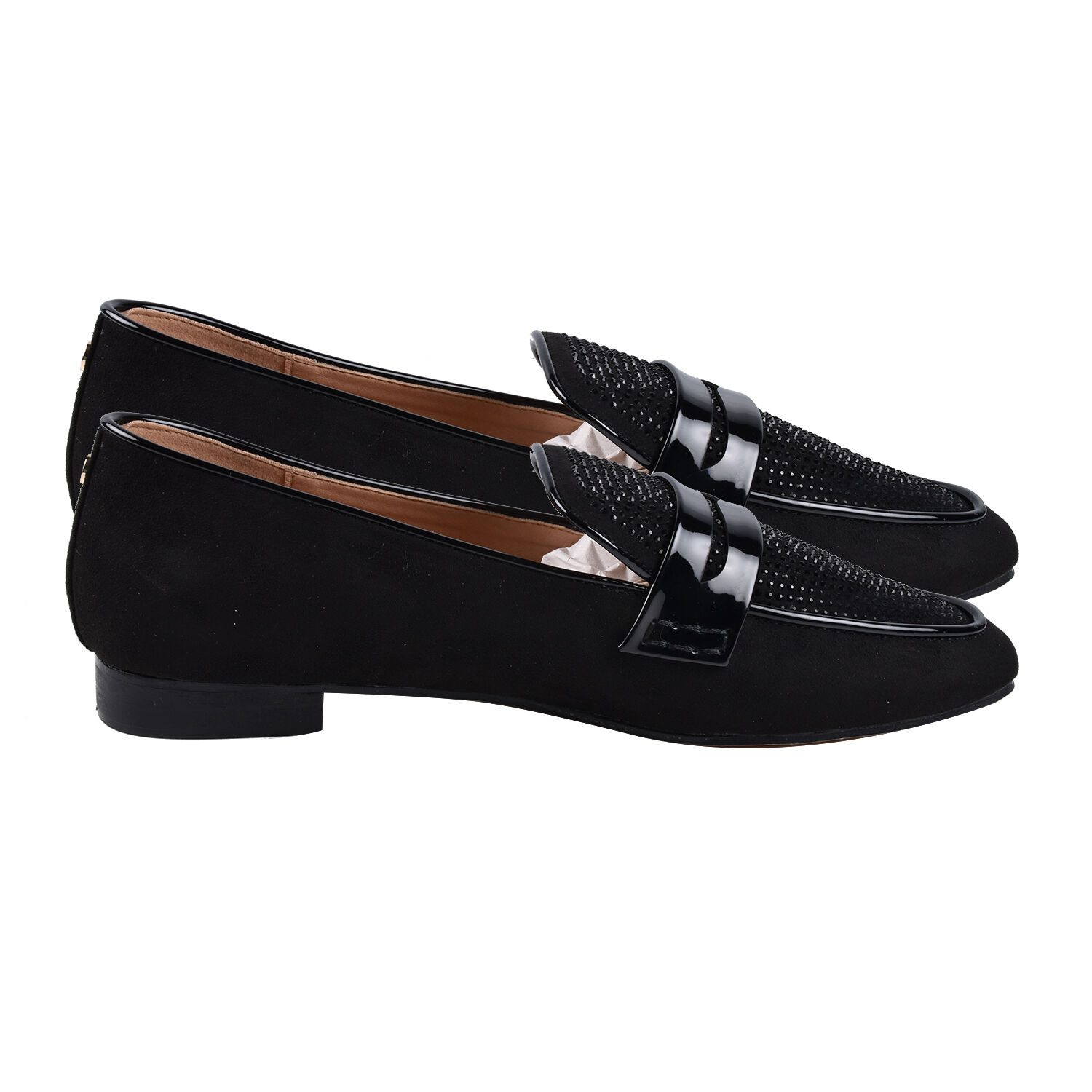 Ravel Black & Diamante Luis Loafers