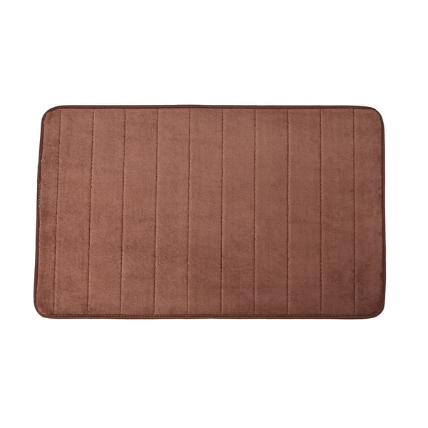 Set of 2- Anti-Fatigue Anti Slip Memory Foam Bath Mat (Size 79x50 Cm) - Brown