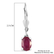 African Ruby (Ovl) Lever Back Earrings in Platinum Overlay Sterling Silver 2.50 Ct.
