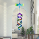 Blue & Green Dragonfly Spiral Wind Chime (Size 15x15x65 cm)