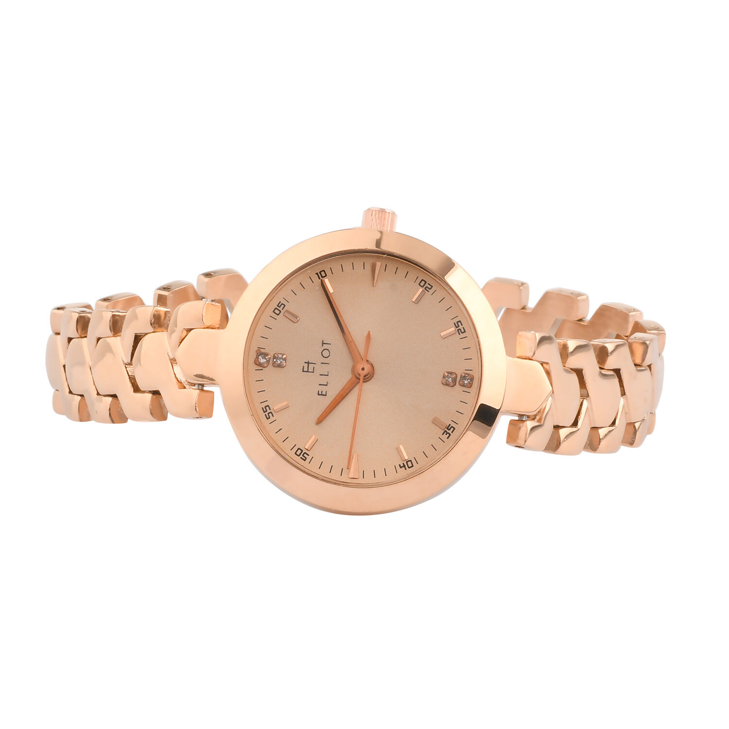 ELLIOT Japanese Movement Water Resistant Watch with Chain Strap in Rose