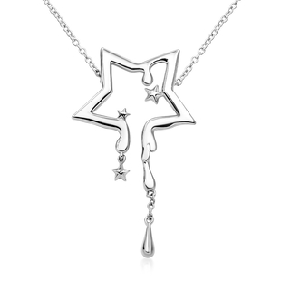 LucyQ Constellation Collection - Rhodium Overlay Sterling Silver Necklace (Size - 16/18)