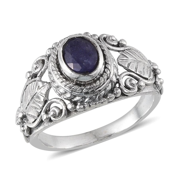Jewles of India Tanzanite (Ovl) Ring in Sterling Silver 0.880 Ct.