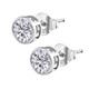 Moissanite Solitaire Stud Earrings (With Push Back) in Sterling Silver 1.17 Ct.