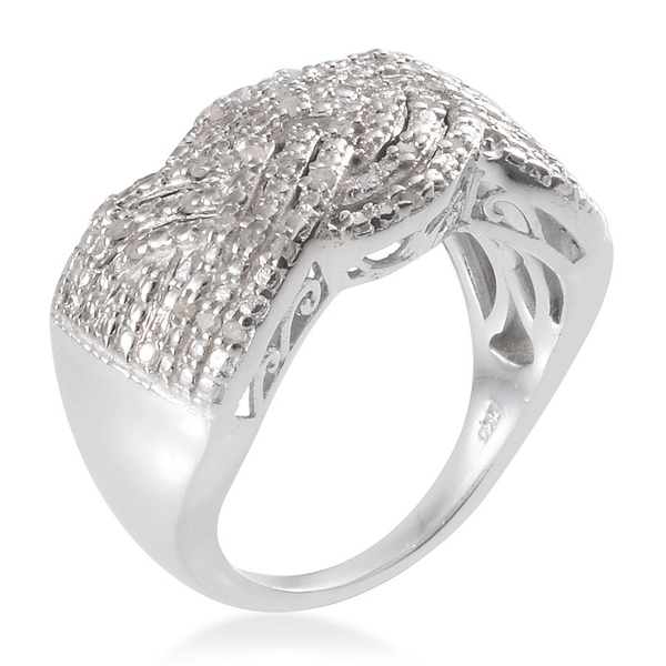 Diamond (Rnd) Cluster Ring in Platinum Overlay Sterling Silver 0.250 Ct.