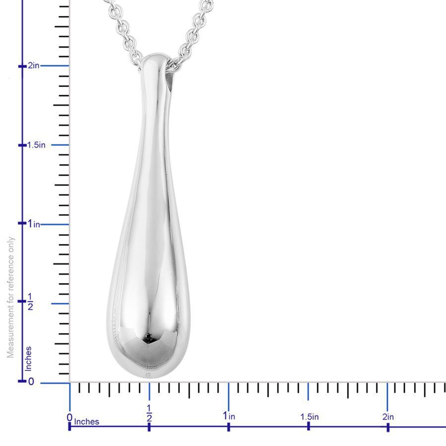 LucyQ Drop Necklace (Size 32) in Rhodium Plated Sterling Silver 37.93 Gms.