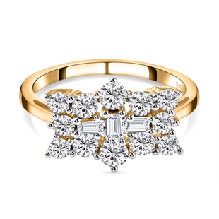 9K Yellow Gold SGL Certified Diamond (I3/G-H) Boat Ring 1.00 Ct.