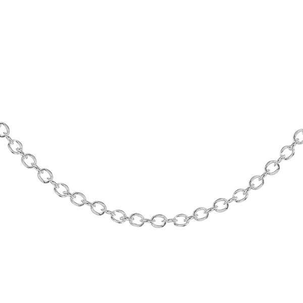 Sterling Silver Rolo Chain (Size 18) with Spring Ring Clasp, Silver wt 3.20 Gms