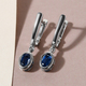 Kashmir Kyanite Hoop Earrings in Platinum Overlay Sterling Silver 1.24 Ct.