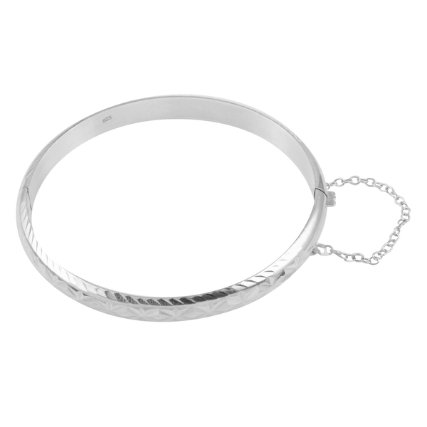 Close Out Deal Sterling Silver Star Bangle (Size 7.5), Silver wt 7.70 Gms.