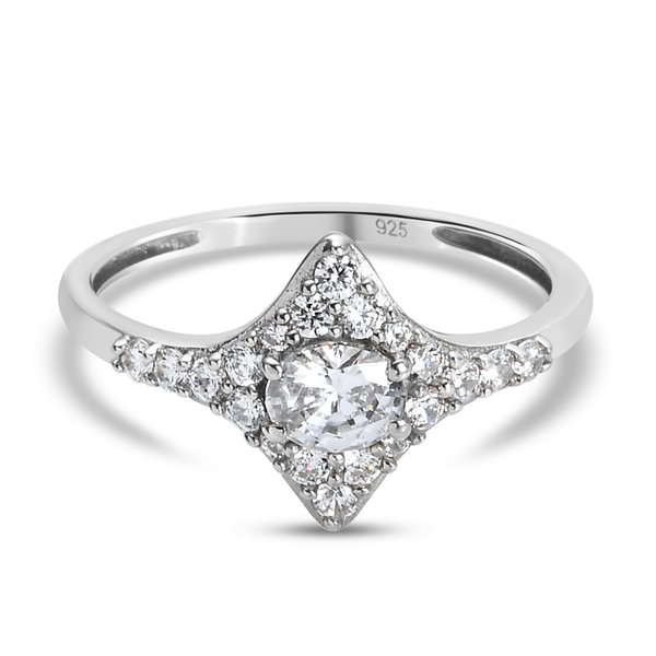 Lustro Stella Sterling Silver Ring Made with Finest CZ 1.12 Ct.