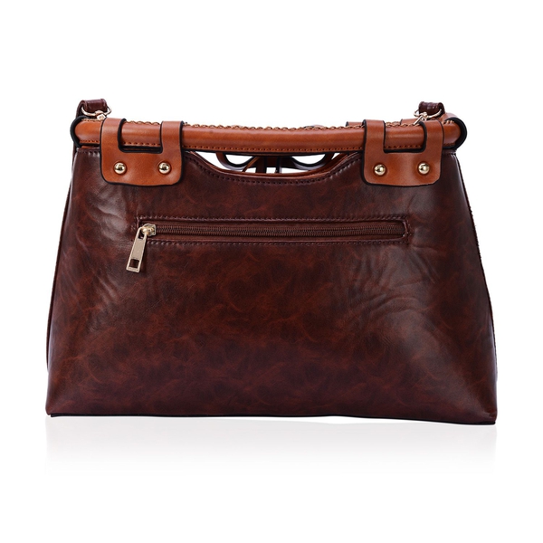 Sofia Tassels Bag with External Zipper Pocket and Adjustable Shoulder Strap  (Size 36x19x6.5 Cm)