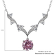 ELANZA Simulated Pink Diamond and Simulated White Diamond Necklace (Size 18) in Rhodium Overlay Sterling Silver